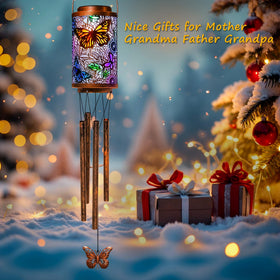 Go2garden Butterfly Solar Wind Chimes on balcony setup