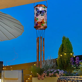 Go2garden Butterfly Solar Wind Chimes with durable weatherproof metal
