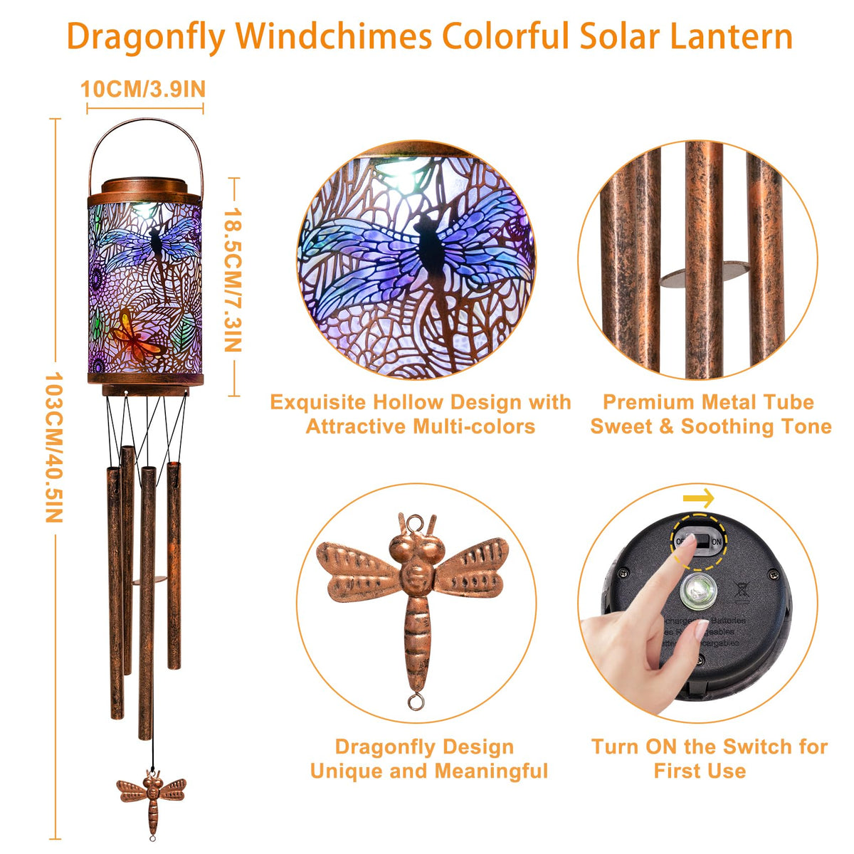 Go2garden Dragonfly metal hanging light enhances garden decor.