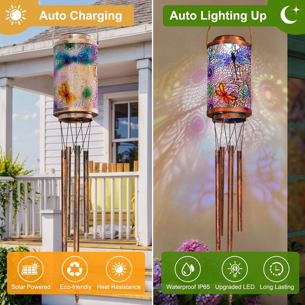 Go2garden Waterproof wind chime lights endure weather during seasons.