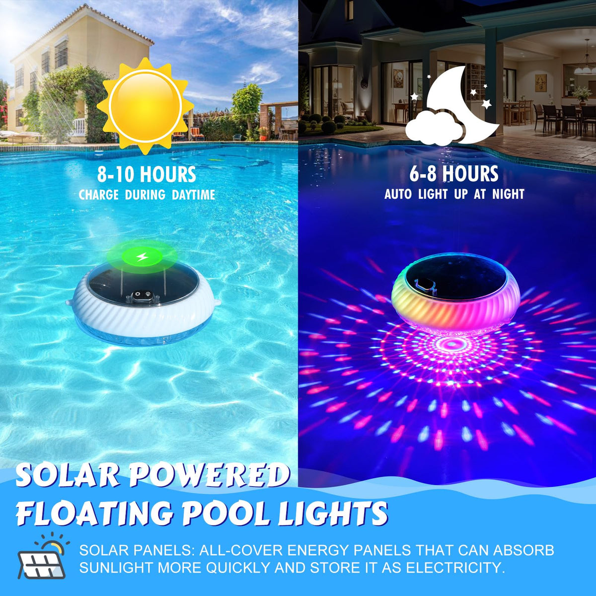 Goallim RGB color-changing light for pool decoration and mood.