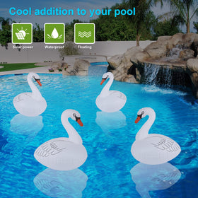 Goallim Swan floating light helps deter ducks from lingering near your pool.
