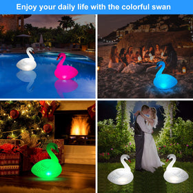 Goallim Swan lights charge in direct sun, offering battery-free, low maintenance glow.