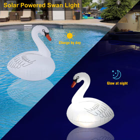Goallim Swan lights illuminate the night with color-changing LEDs for relaxing backyard ambiance.