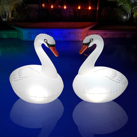 Goallim Swan pool light inflatable glows softly for outdoor decor