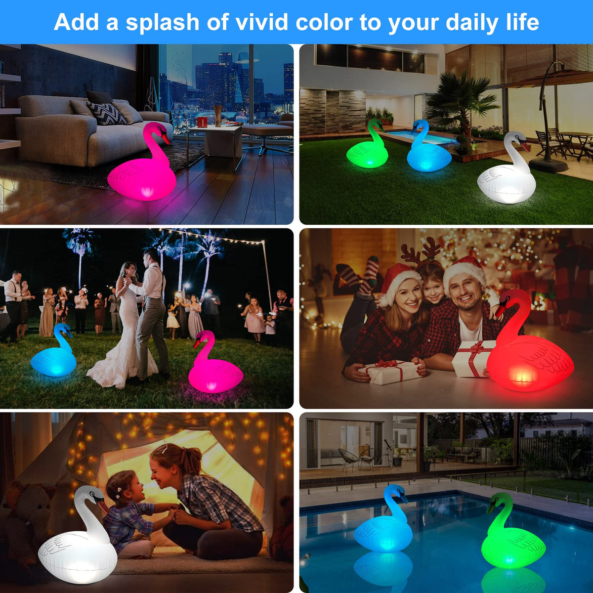 Goallim Swan pool light luminous night glow for backyard gatherings