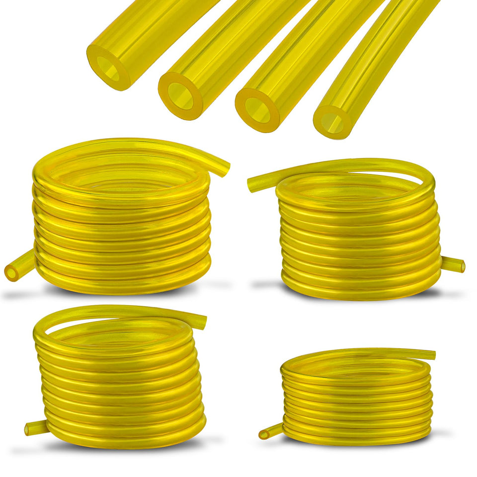 GoaMotors fuel line hose kit showing 20 ft total length in four sizes for small engines