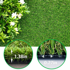 Goasis Lawn high-density turf laid in a sunlit yard demonstrates durable, year-round green.