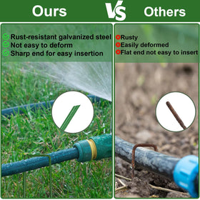 Goboloto U-type turf staples close-up showing strong design for weed barriers
