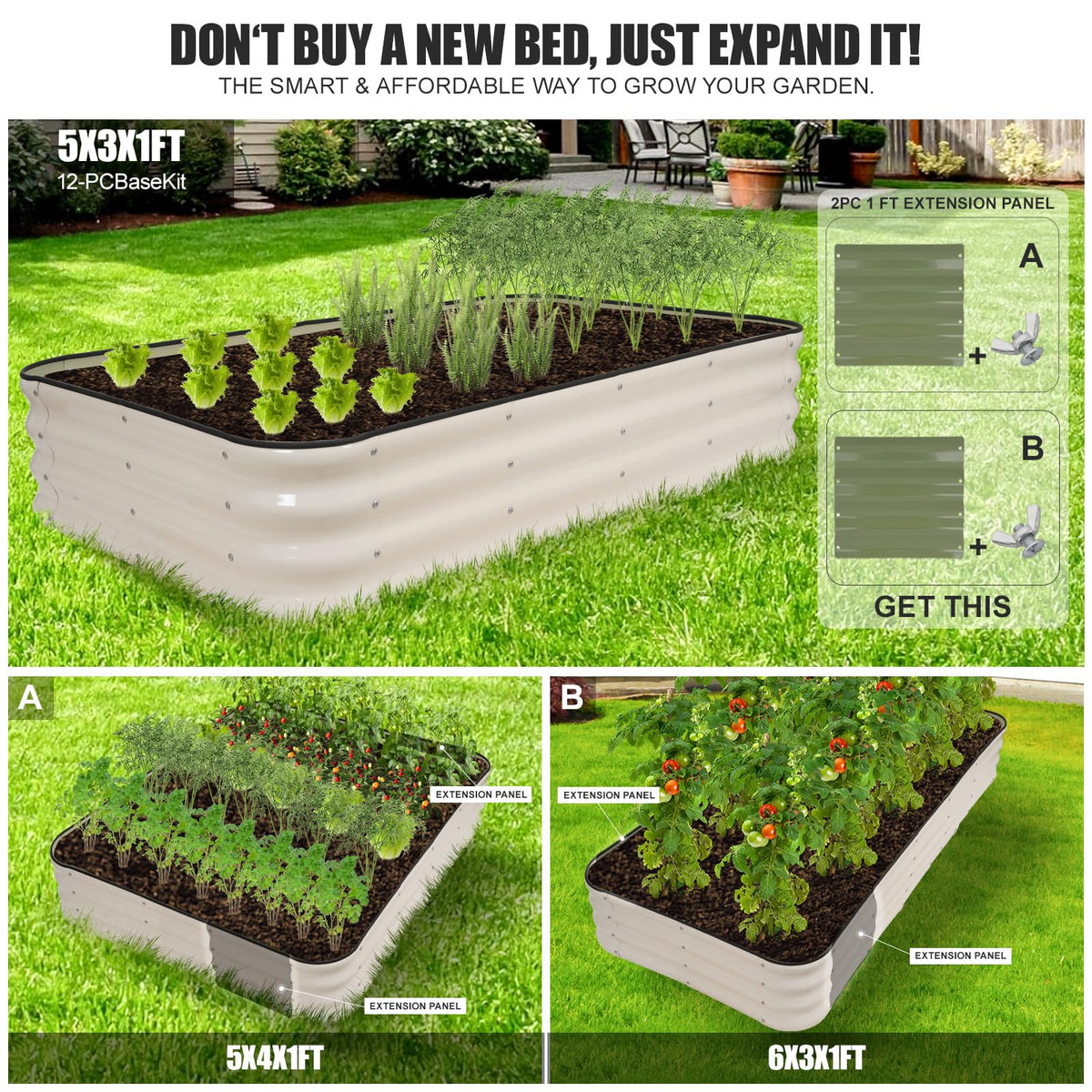 GoCampDirect spacious raised bed ideal for vegetables, herbs, and fruits