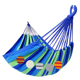 GOCAN Brazilian Double Hammock bed close-up showing soft cotton fabric for comfortable lounging.