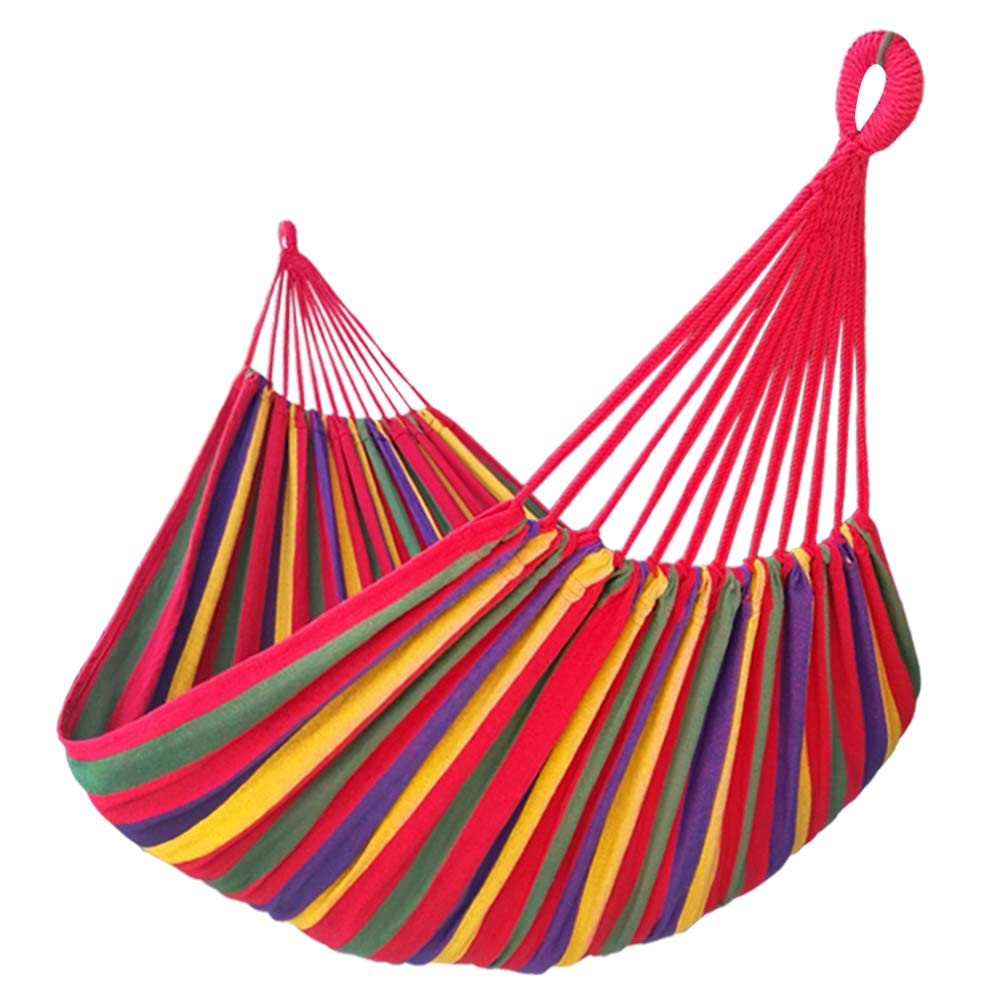 GOCAN Brazilian Double Hammock cotton canvas texture for comfortable lounging outdoors.