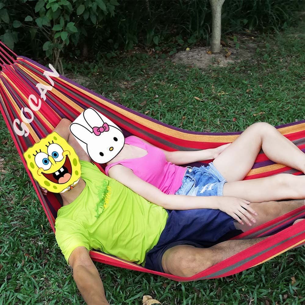 GOCAN Brazilian Double Hammock full length 330cm supports two people comfortably.