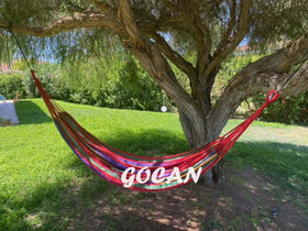 GOCAN Brazilian Double Hammock suitable for indoor and outdoor use in patios, gardens, and more.