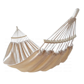 GOCAN double hammock with rainbow stripes bed invites outdoor lounging