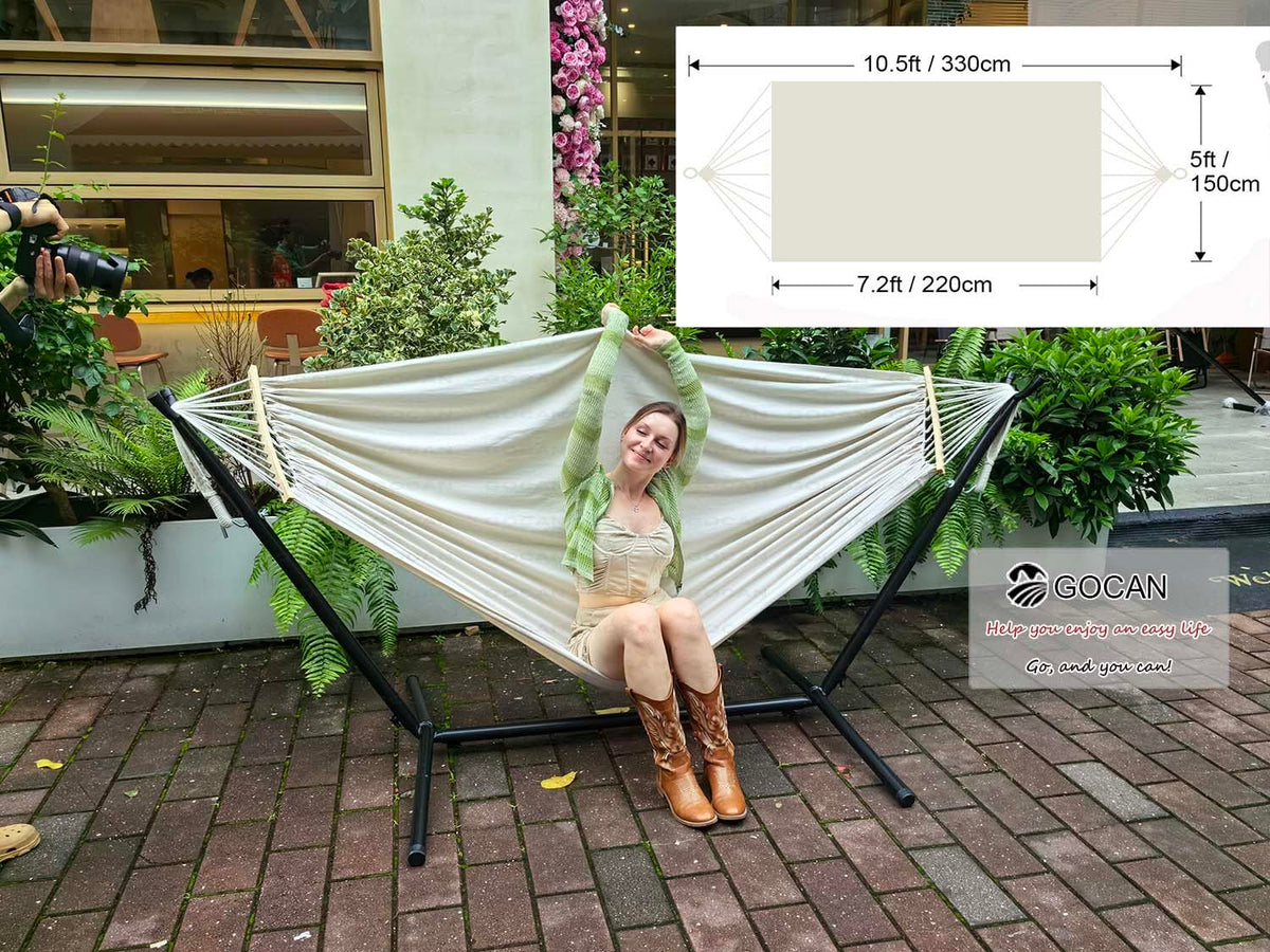 GOCAN double hammock showing total length for generous space