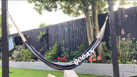 GOCAN hammock end knots and metal rings highlight durability.