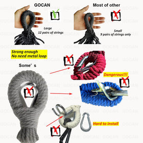 Hammock packed in drawstring bag for easy portability.