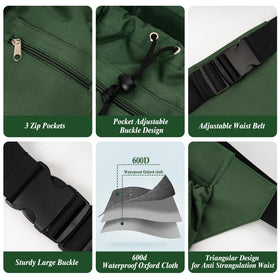 GOCOHHI waterproof 600D fabric protects gear in wet garden conditions.