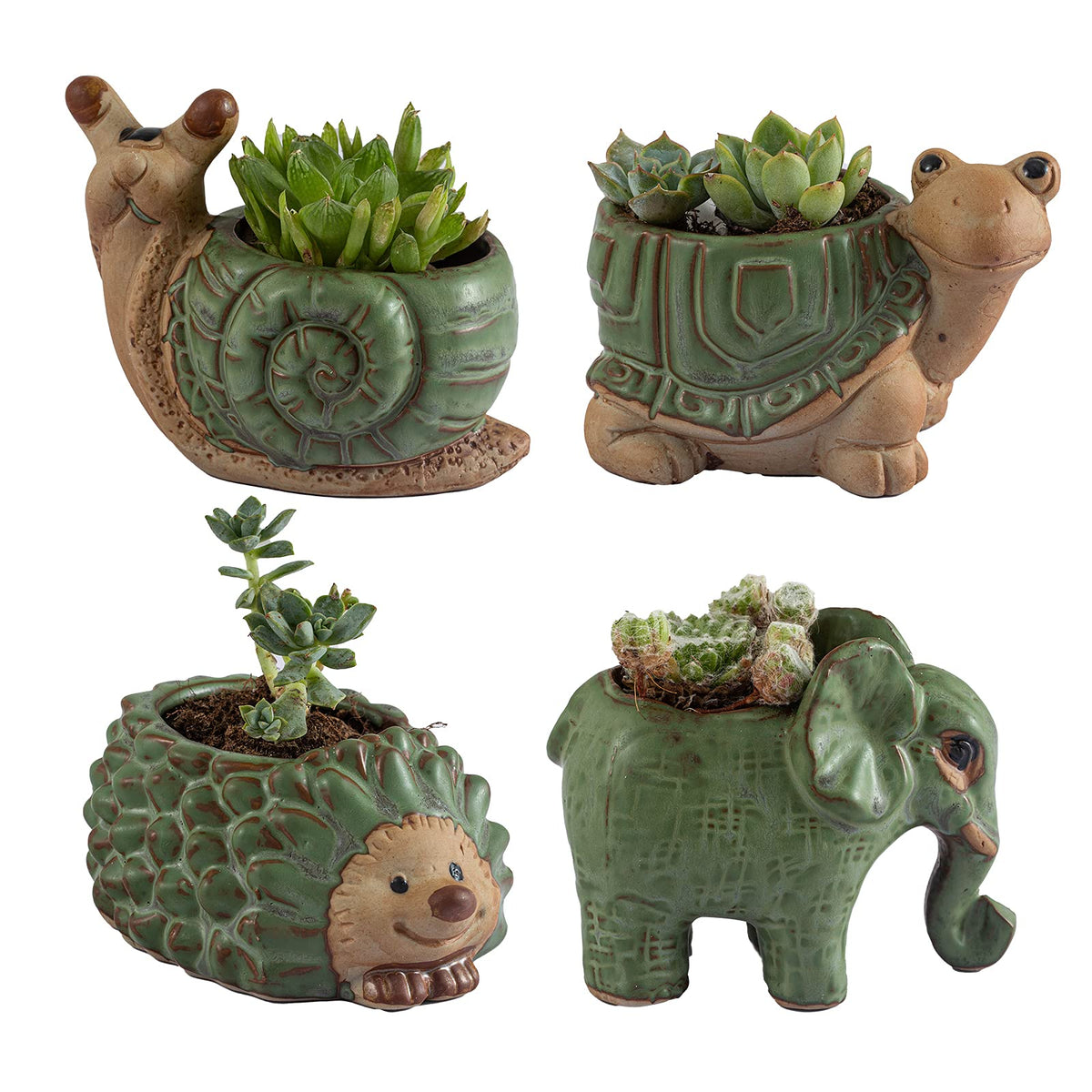 Godealio animal planter set adds playful desk decor for succulents