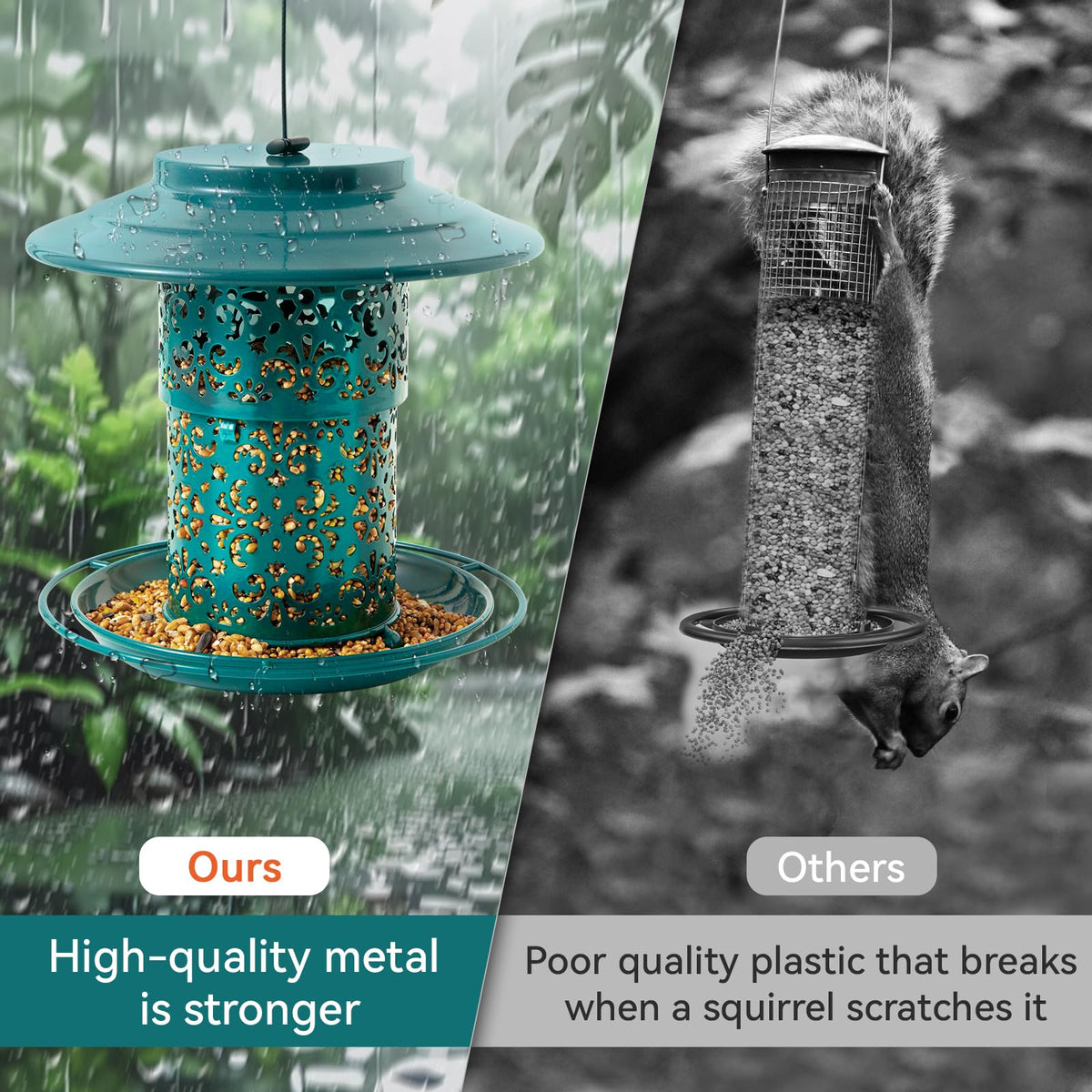 Godinsky feeder has a large opening for easy filling and cleaning