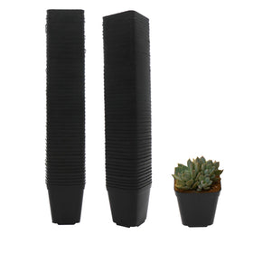 GOETOR plastic pots square 2.2 inch for seed starting and easy stacking