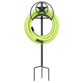 GOFORWILD free-standing hose stake keeps hoses neat without wall mounting.