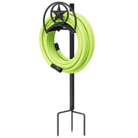 GOFORWILD garden hose holder in gauge steel provides sturdy outdoor storage.