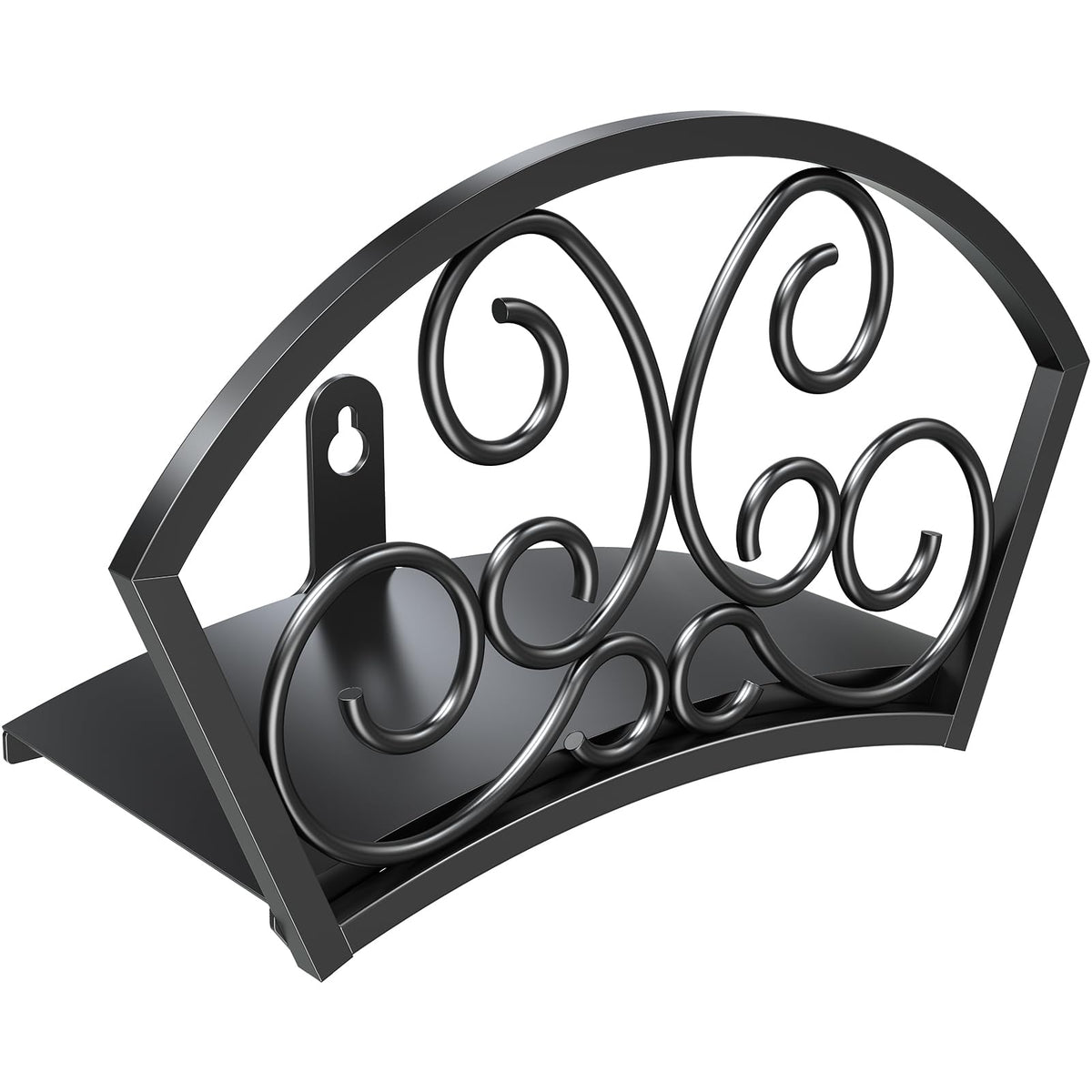 GOFORWILD garden hose holder on wall showing sturdy gauge steel construction.
