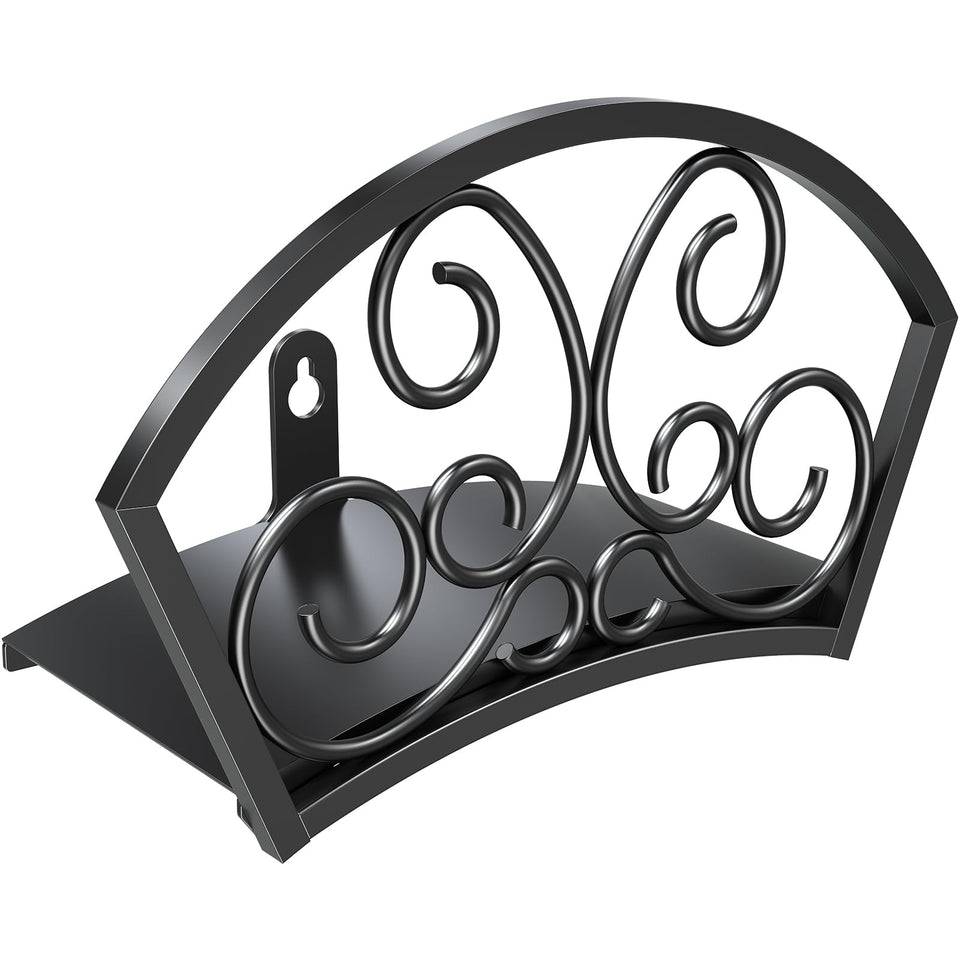 GOFORWILD garden hose holder on wall showing sturdy gauge steel construction.