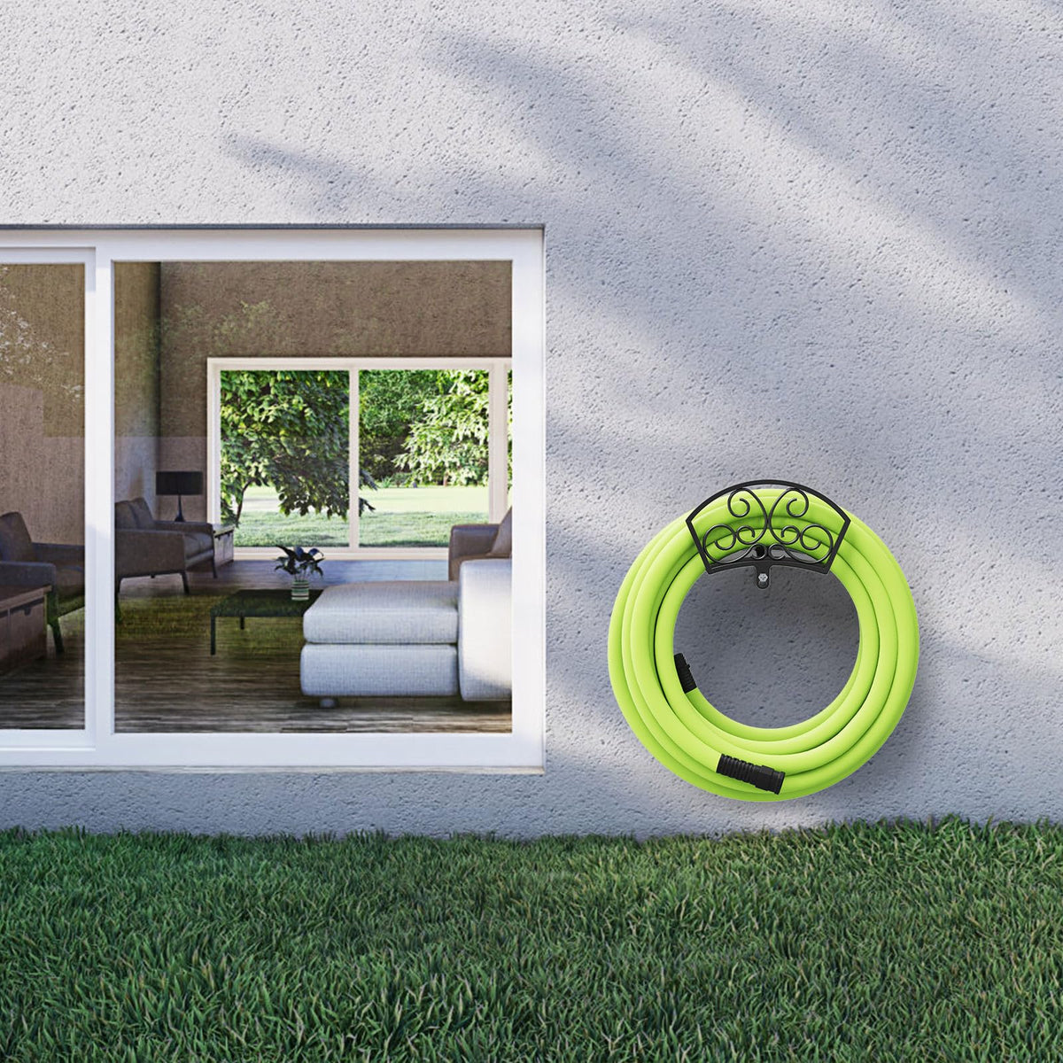 GOFORWILD wall-mount hose holder with keyhole mount for easy installation.