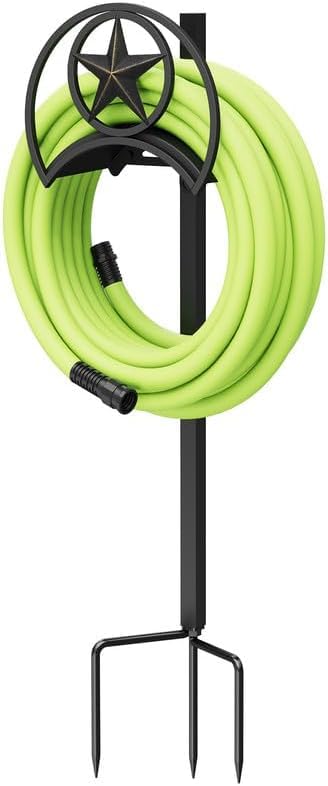 GOFORWILD garden hose holder blends with decor while keeping hose organized.