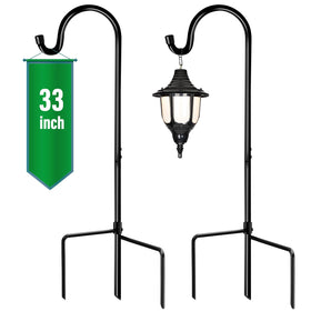 GOFORWILD shepherd hook 2-pack black 33-inch height for elevated yard decor