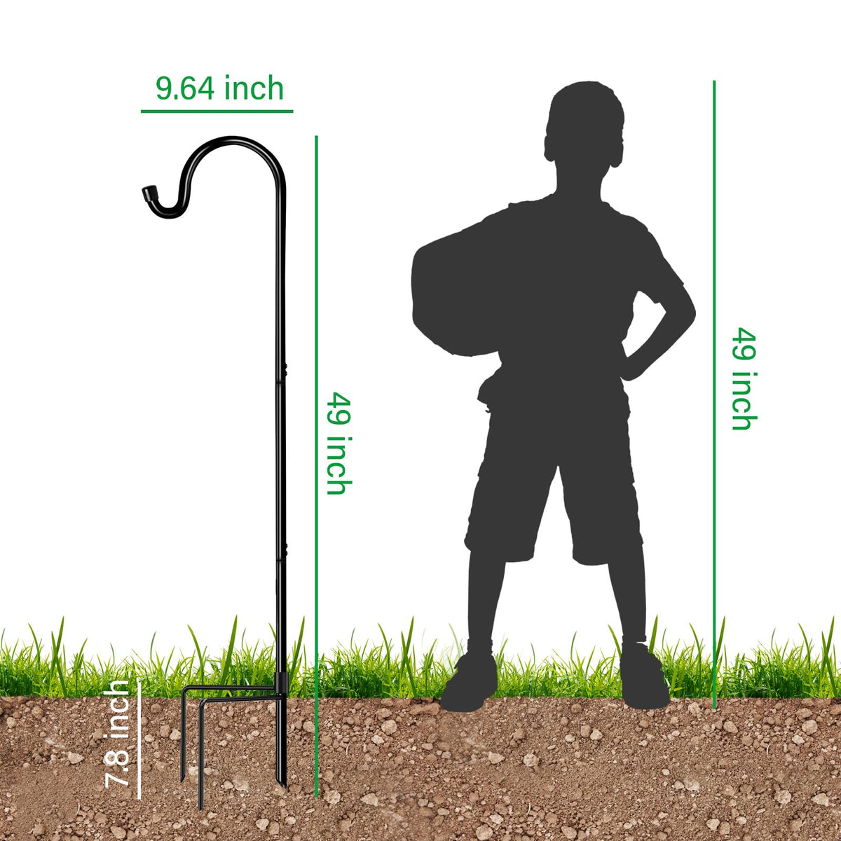 GOFORWILD heavy-duty steel hook suits solar lights and lanterns
