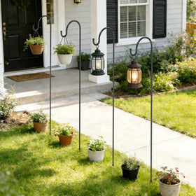 GOFORWILD Shepherd’s Hook enhances garden decor with a sleek dark finish.