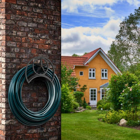 GOFORWILD star-shaped hose rack decor blends into outdoor spaces while organizing