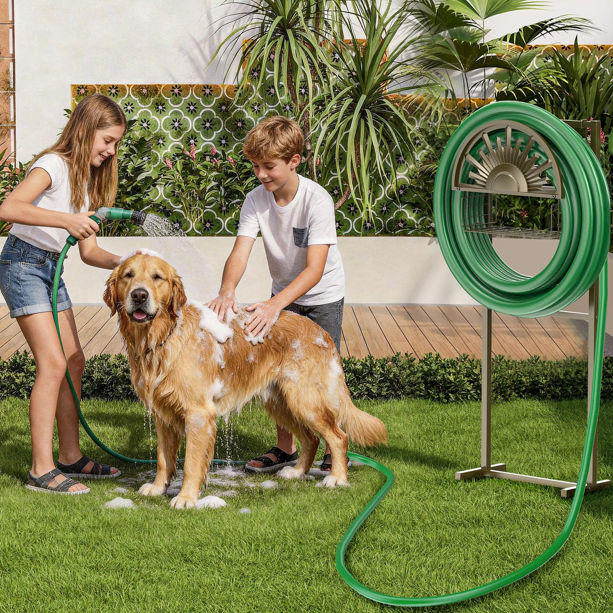 GOFORWILD weather-resistant steel frame resists rust and corrosion in outdoor conditions.