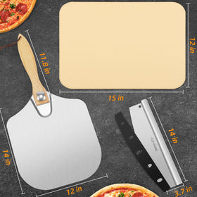 GOFOWRK Metal Pizza Peel helps transfer pizzas safely from oven.