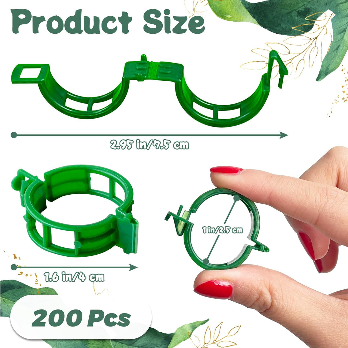 GOFULLHOME reusable garden clips in clear PP for durable, adjustable vine support