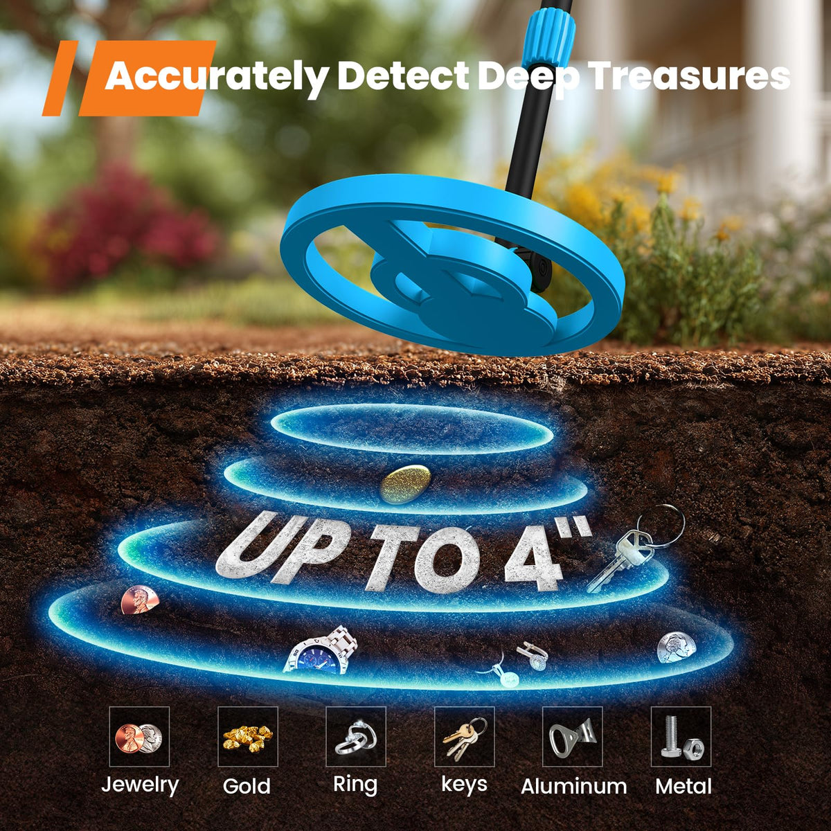 Adjustable GoGonova detector length from 27.5 to 37.8 inches fits growing kids.