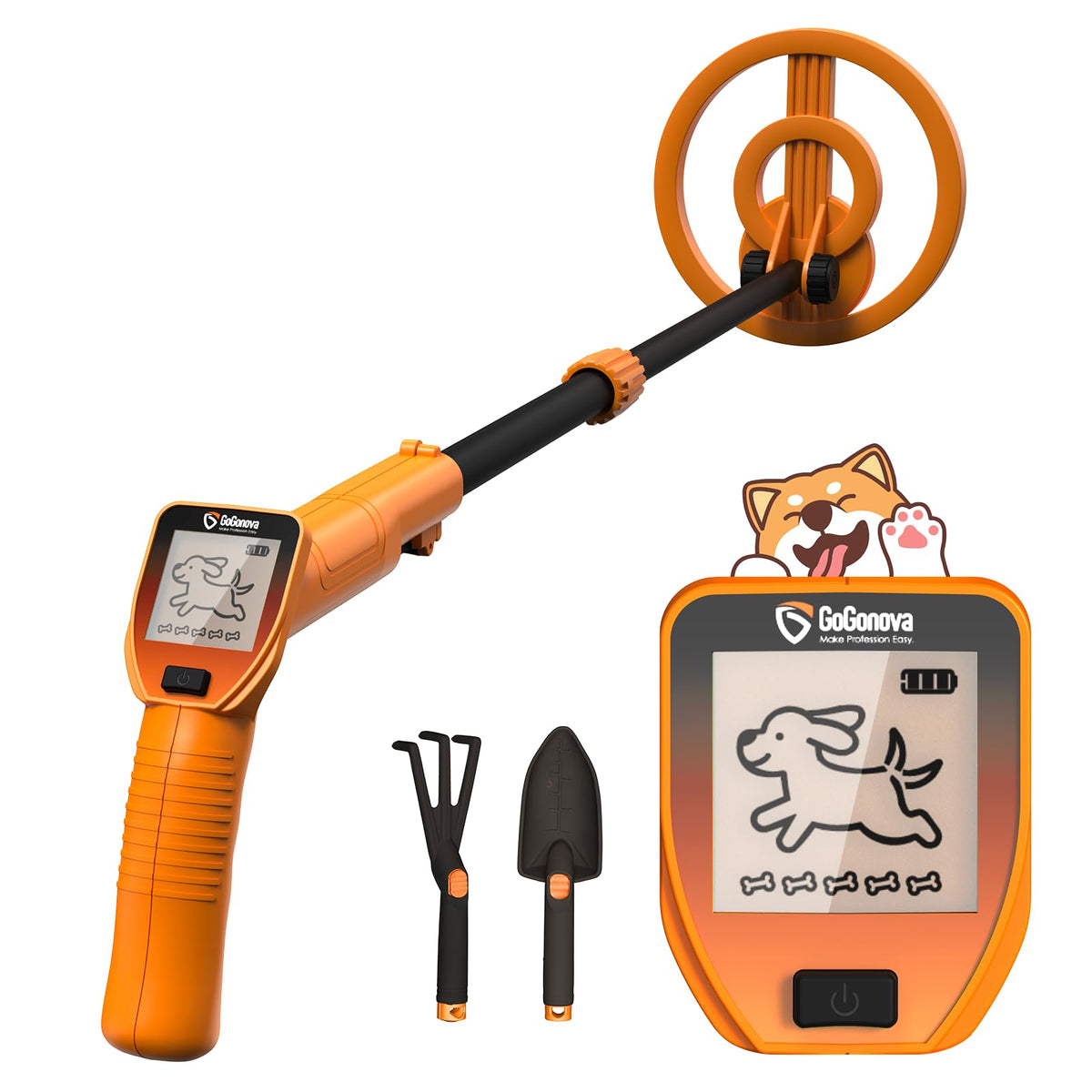 GoGonova kids-detector front view, lightweight design for easy outdoor treasure hunts.