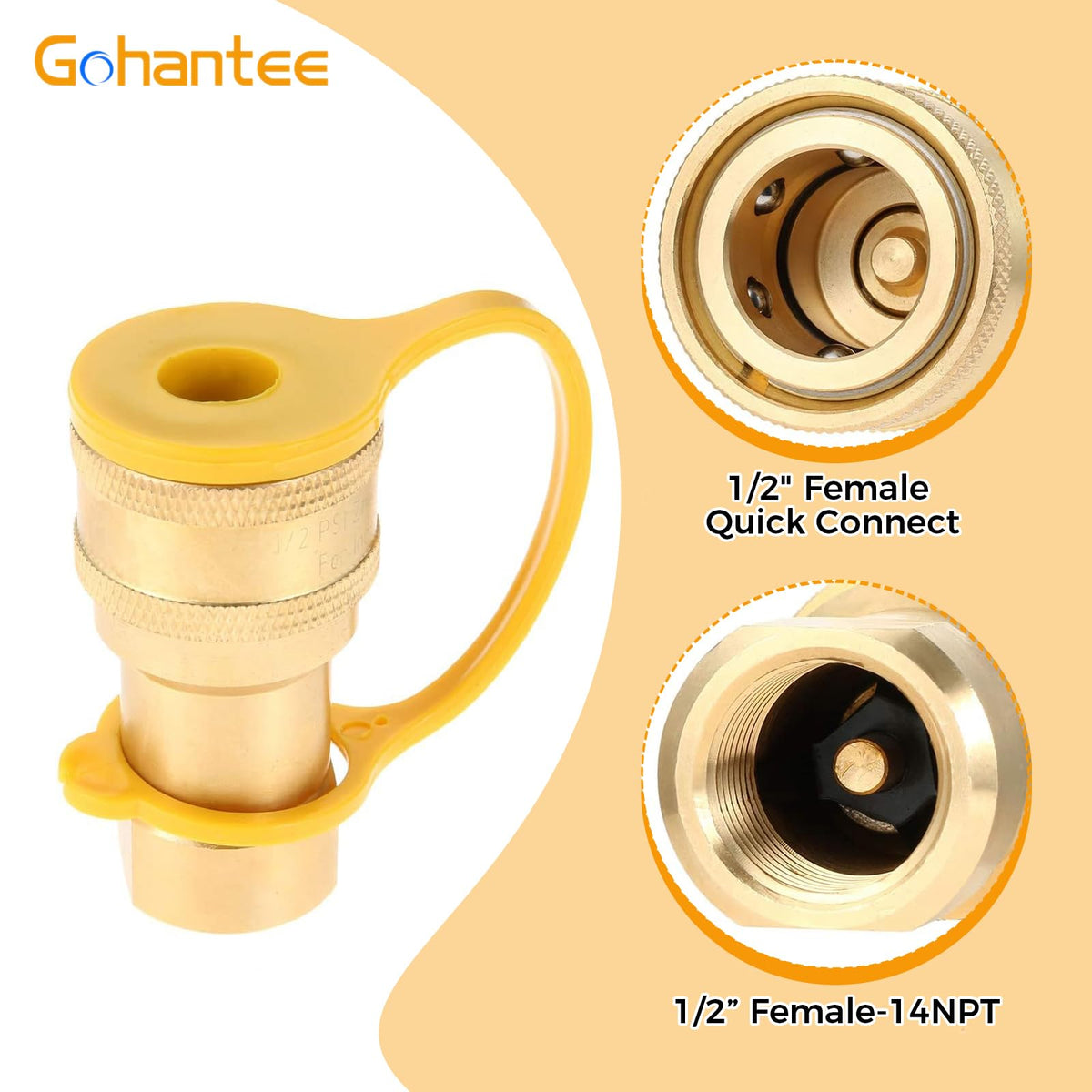 1/2in to 14NPT threaded quick-connect interface for precise sealing