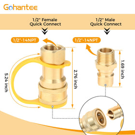 Solid brass quick-connect fittings showing durability and corrosion resistance