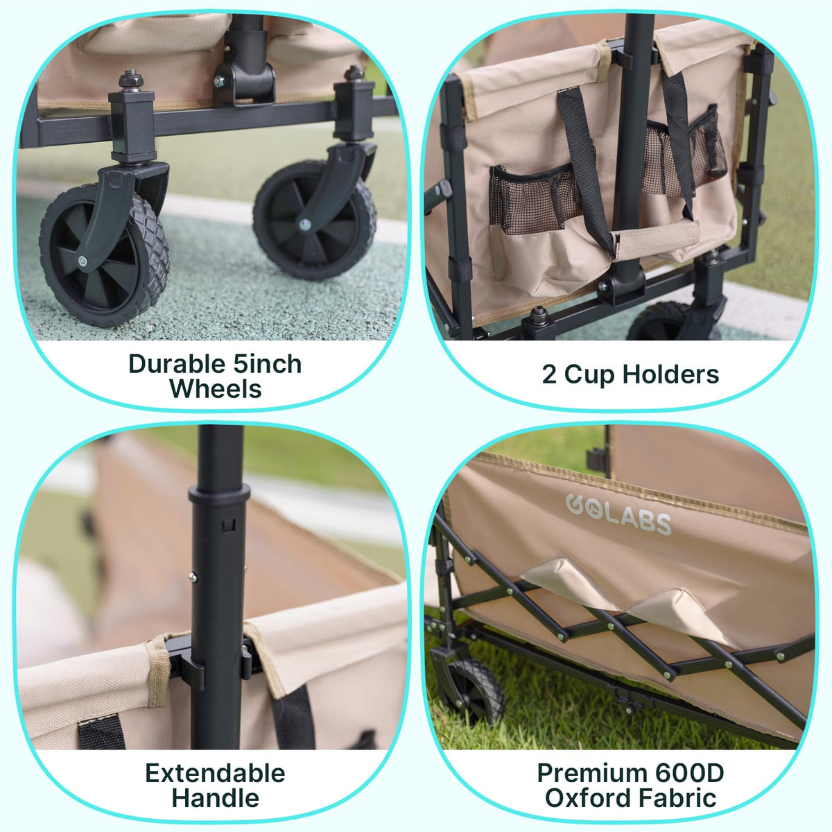 Golabs collapsible wagon cart removable wheels simplify cleaning