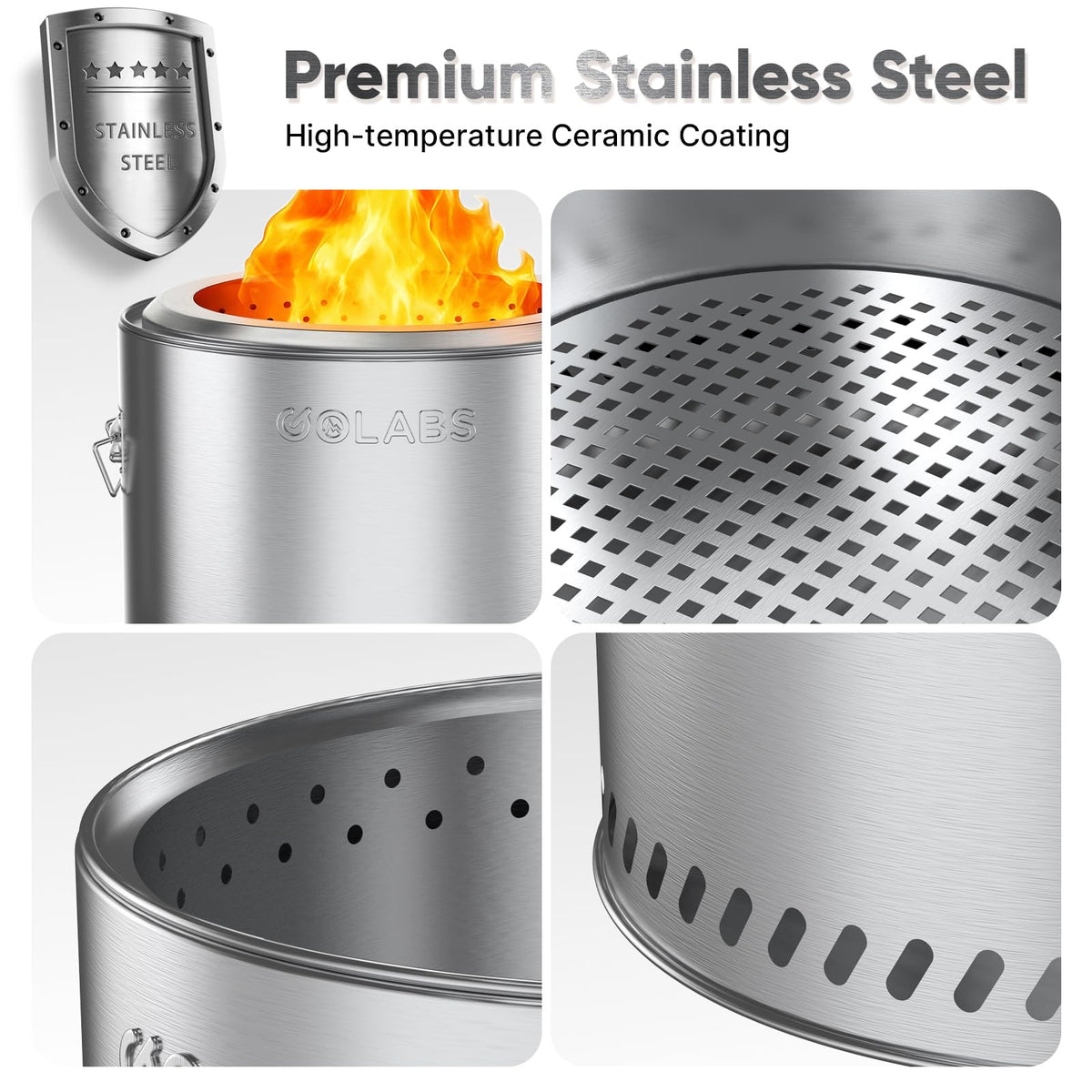 Complete set shown including ash pan and three fire pokers for ready use.