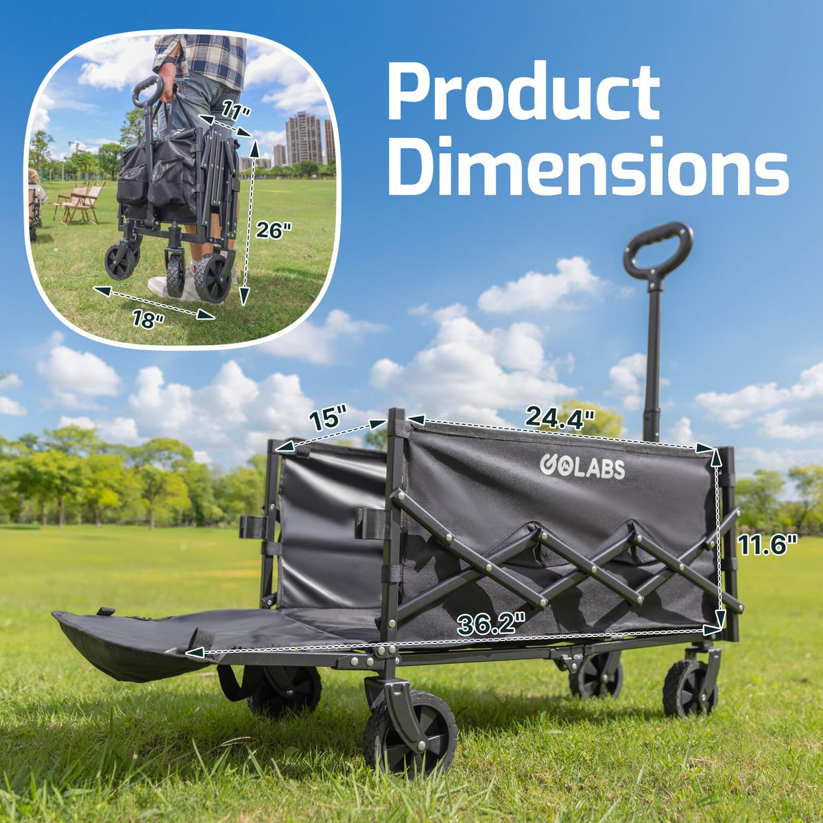 GOLABS Detachable wheels simplify cleaning and prevent dirt transfer