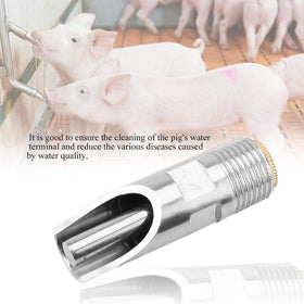 Golden Pearl nipple drinker installation shows simple 1/2" NPT hookup