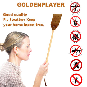 GoldenPlayer round wooden handle fits the palm for steady control.