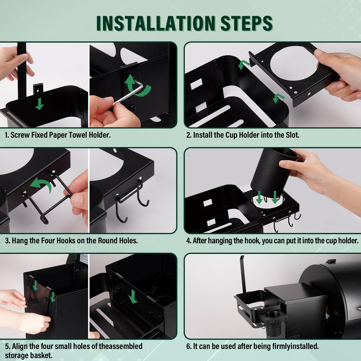 Easy assembly of the Goldusk caddy with included hardware.