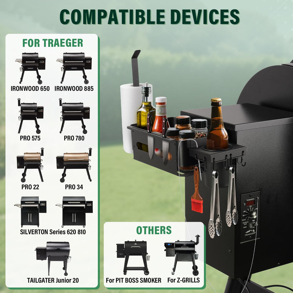 Goldusk probe storage keeps probes safe and organized during barbecue.